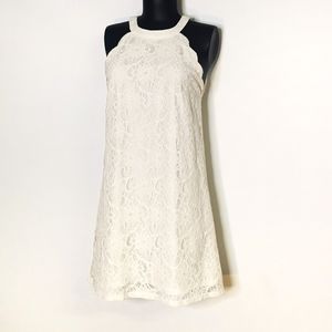 MONTEAU off white lace midi dress size S